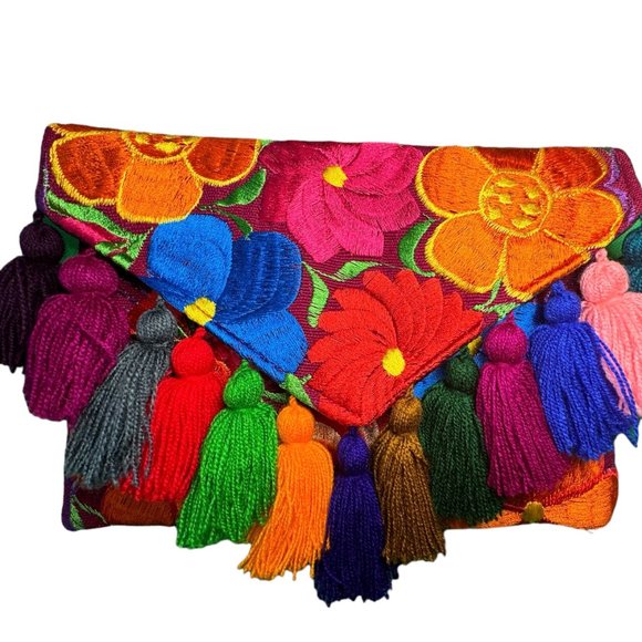 Red Pom-Pom Purse - Picture 1 of 3